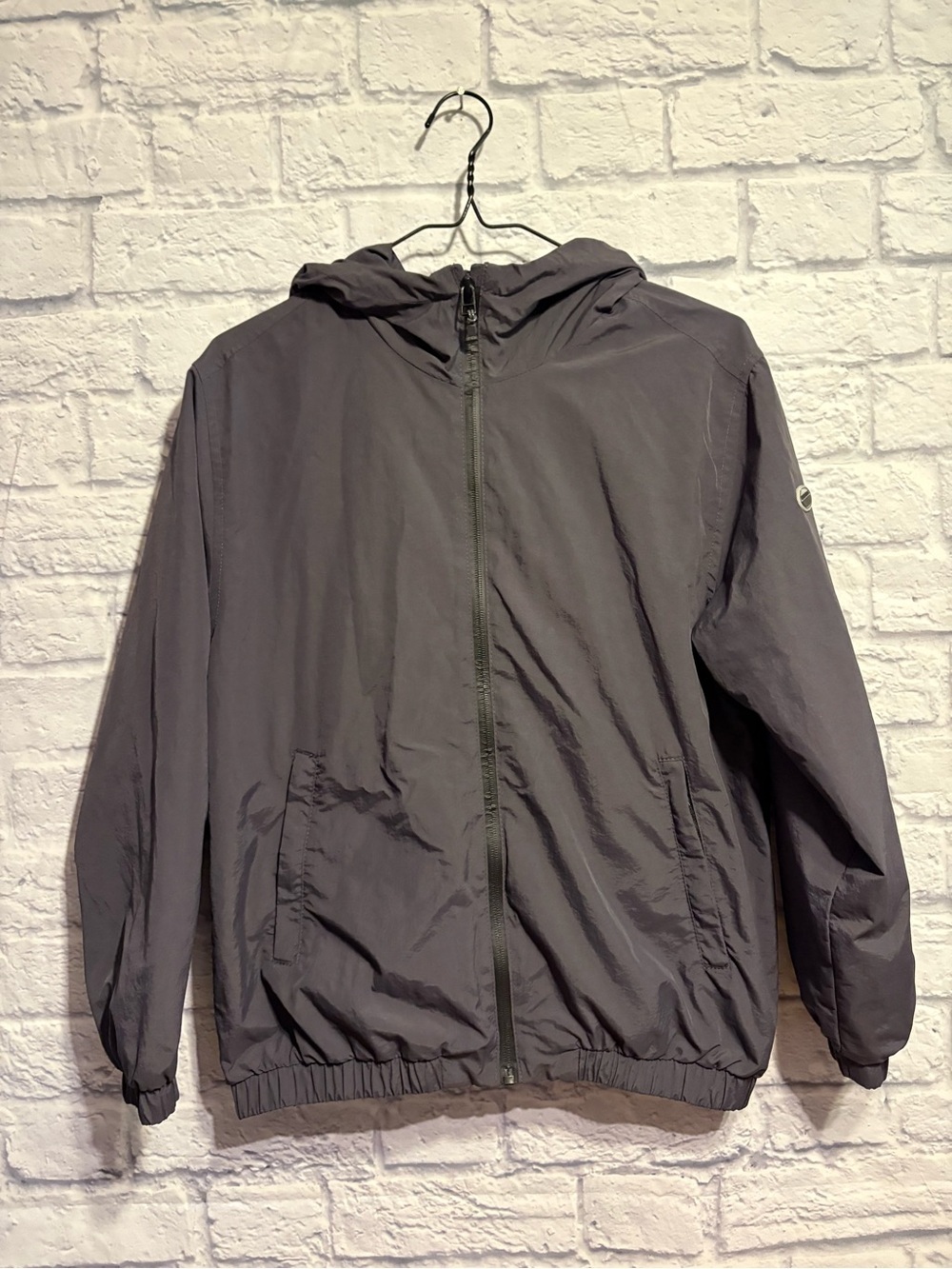 Zara Dark Gray Hooded Windbreaker Jacket Kids 11-12